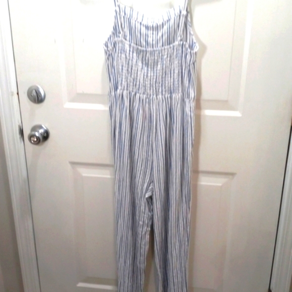 Old Navy, Jumpsuit Blue/WhiteSz Small,adj straps, Linen Rayon, sz S LAST CHANCE - Picture 6 of 11